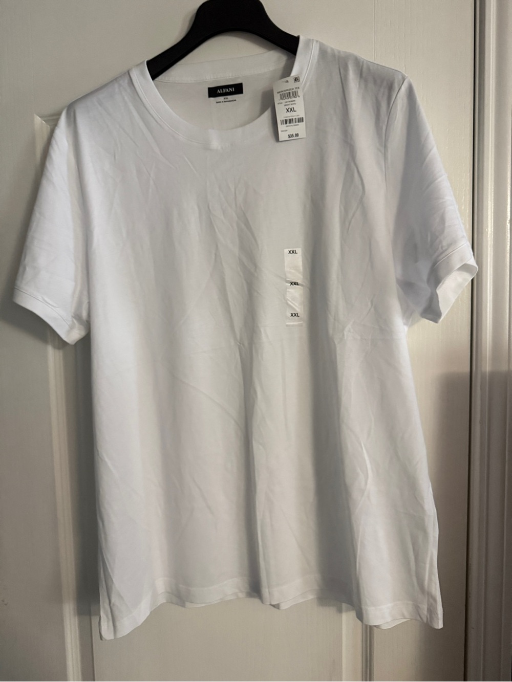 Alfani MERCERIZED Men’s White Crew Neck T-Shirt size XXL